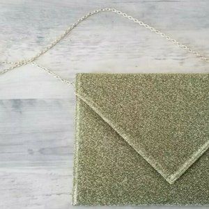 Women's Gold Convertible Fashion Party Clutch Shoulder Bag 11.8"Lx8"Hx.5"W